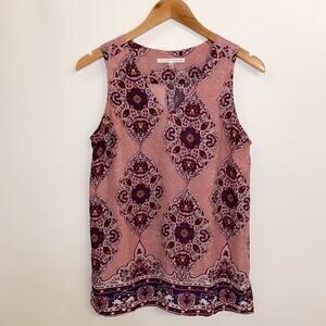 Violet + Claire Sleeveless Medallion Print Top